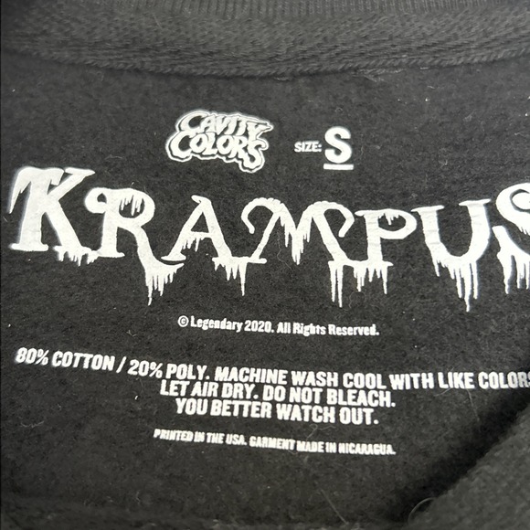 Krampus Ugly Gingerbread Christmas Sweatshirt, Cavity Colors  Mens, Small, Black - Picture 10 of 10